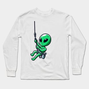 Funny alien Abseiling Long Sleeve T-Shirt